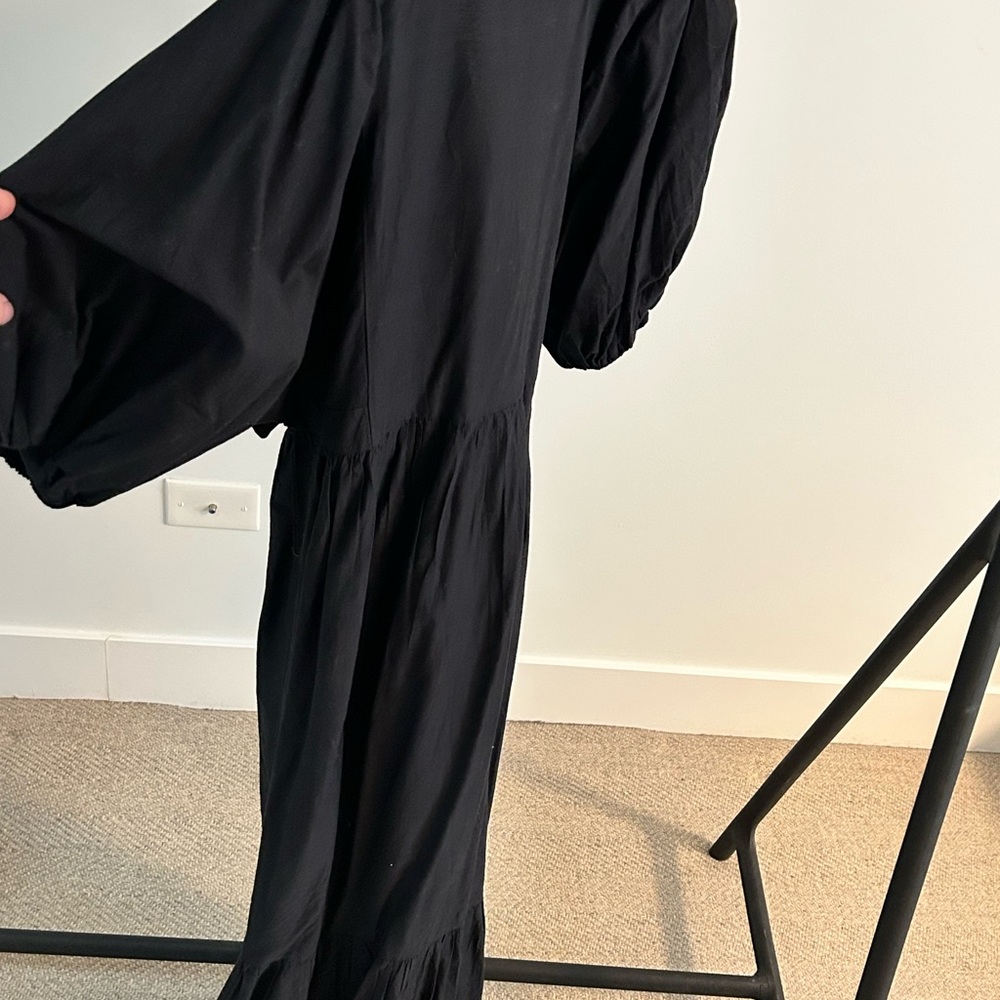 ASOS Black Midi Dress with Wrap Design and Tie Waist - Picture 10 of 10